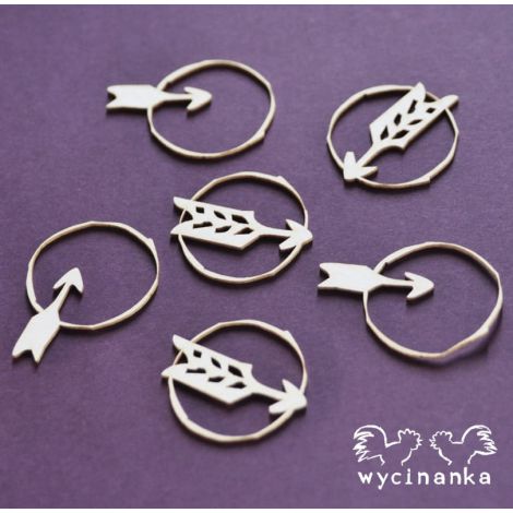 Tekturka Wycinanka Vintage Office - Strzałki w okręgach, 6szt